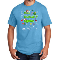 Nice Naughty Drunk Check Funny Christmas Cute Gifts Basic T-shirt | Artistshot