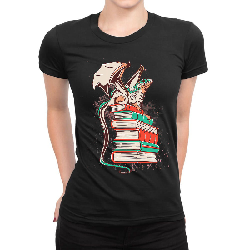 Author Textbookshelf Bookshelf Reading Reading Stu Ladies Fitted T-Shirt by KarimSatterfield | Artistshot