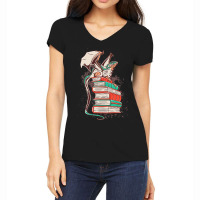 Author Textbookshelf Bookshelf Reading Reading Stu Women's V-neck T-shirt | Artistshot