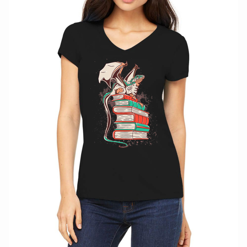 Author Textbookshelf Bookshelf Reading Reading Stu Women's V-Neck T-Shirt by KarimSatterfield | Artistshot