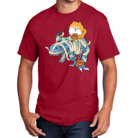 Pomeranian Riding Dinosaur Halloween Dog Basic T-shirt | Artistshot