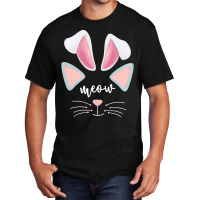 Bunny Ears T  Shirt Cat Bunny Ears Costume Meow Cat Face Easter Funny Basic T-shirt | Artistshot