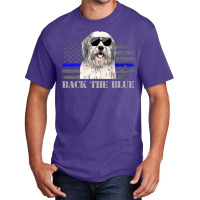 Old English Sheepdog Thin Blue Line American Flag Police Dog Premium Basic T-shirt | Artistshot