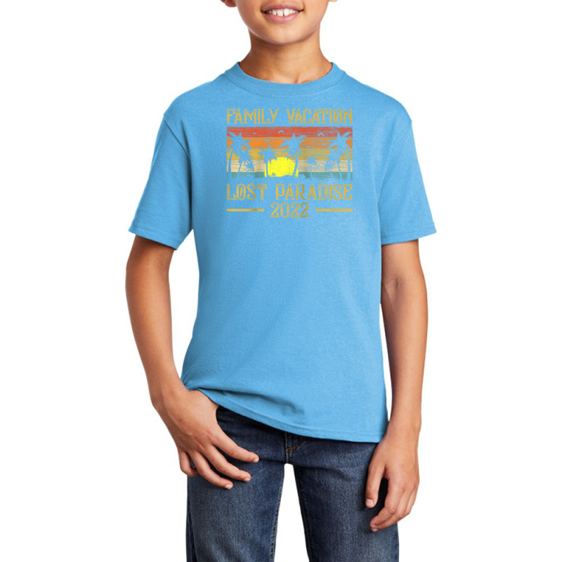 Vintage Sunset Family Vacation 2022 Lost Paradise Beach Raglan Basebal Basic Youth T-shirt by Tiktify | Artistshot