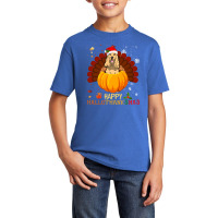 Cocker Spaniel Halloween And Merry Christmas Happy Hallothanksmas Basic Youth T-shirt | Artistshot