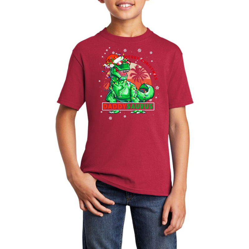 Daddysaurus T Rex Dinosaur Family Matching Christmas Basic Youth T-shirt | Artistshot