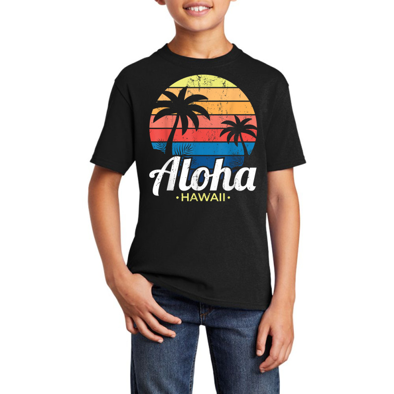 Hawaiian Summer Tropical Sunset Palm Trees Aloha Hawaii T Shirt Basic Youth T-shirt by nazhirgoodie | Artistshot