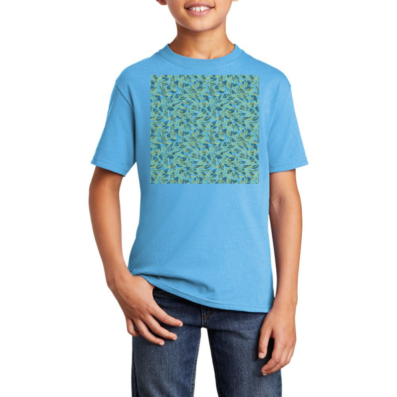 Nature Pattern T  Shirt Minimalist Leaf Line Art Illustration As A Sea Basic Youth T-shirt by toyair | Artistshot