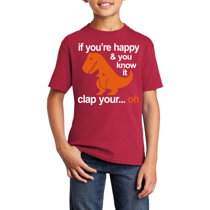 T-rex Clap Your Hands Basic Youth T-shirt | Artistshot