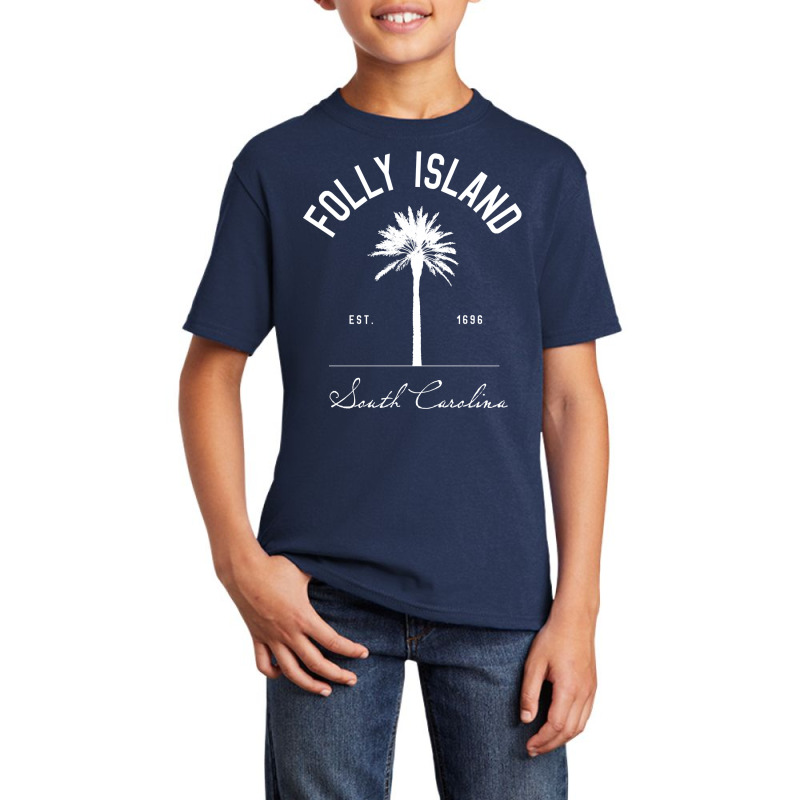 Folly Beach Sc Park Palm Tree Folly Island Gift Pullover Hoodie Basic Youth T-shirt by kadejahdomenick | Artistshot