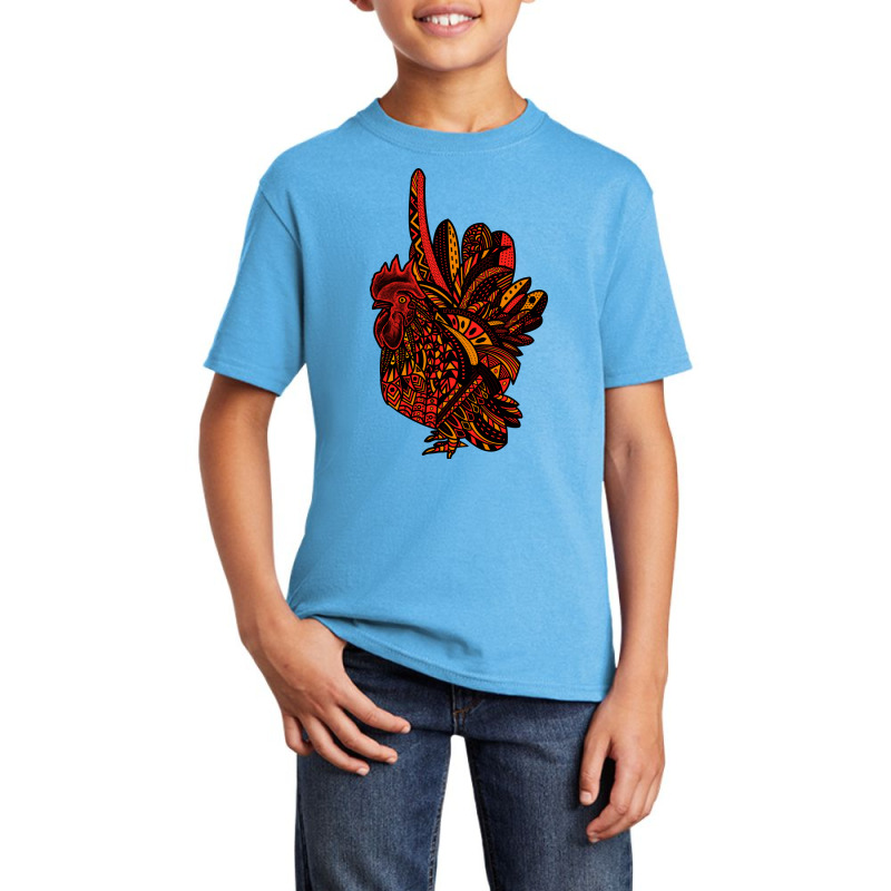 Ornate Rooster Basic Youth T-shirt by polkam design | Artistshot