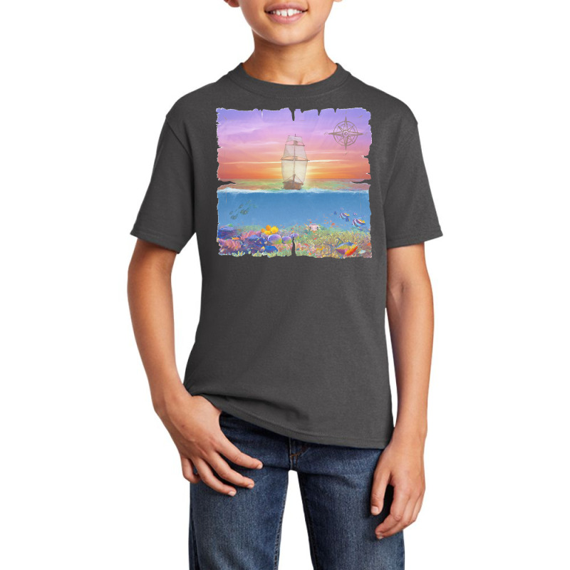 Sailing Ship T  Shirt Sunset Sail T  Shirt Basic Youth T-shirt | Artistshot