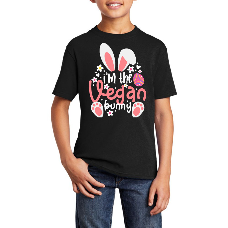 Vegan Design T  Shirt Bunny Ears I'm The Vegan Bunny Matching Easter V Basic Youth T-shirt by chuel332 | Artistshot