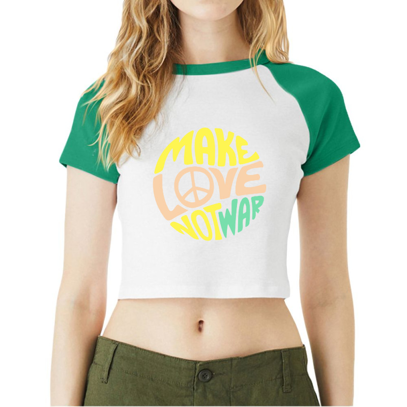 Make Love Raglan Crop Top | Artistshot