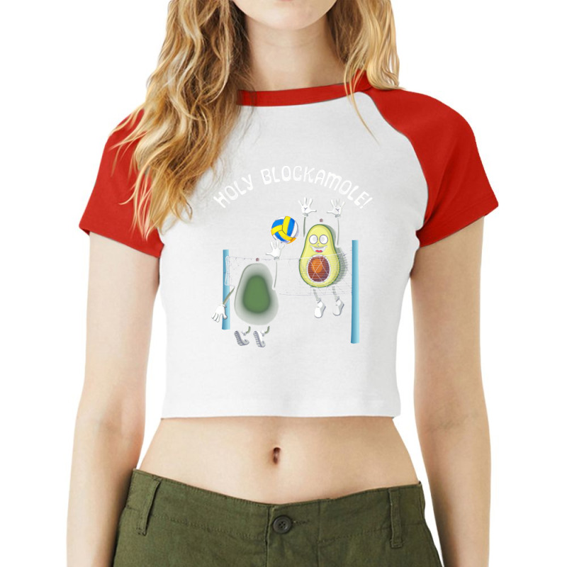 Holy Blockamole! Guacamole Player Blocker Volleyball Raglan Crop Top by musuhdalan | Artistshot