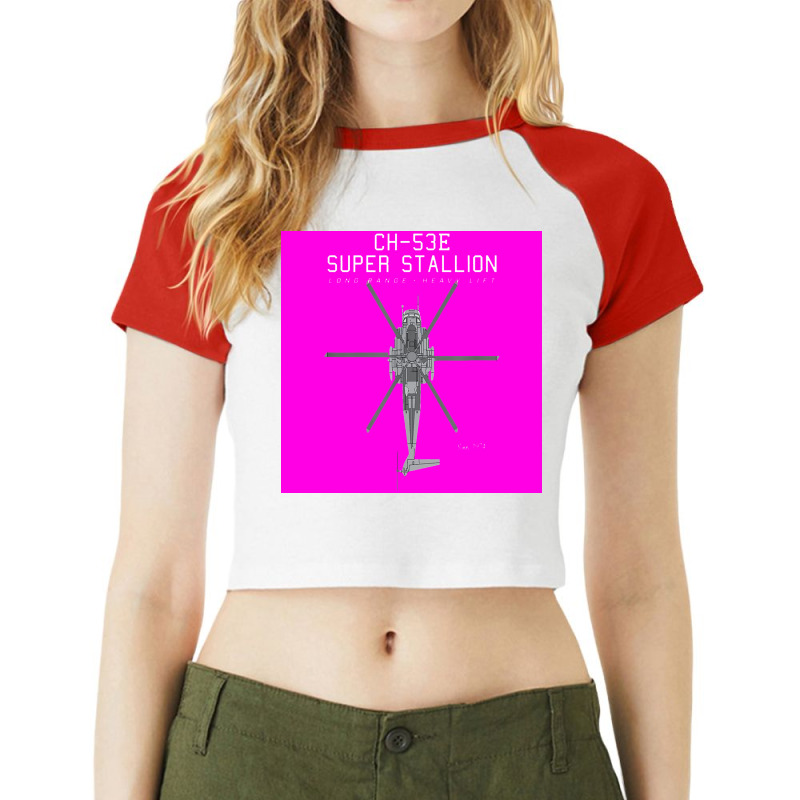 Ch 53e Super Stallion Military Helicopter Raglan Crop Top by selaynanas | Artistshot