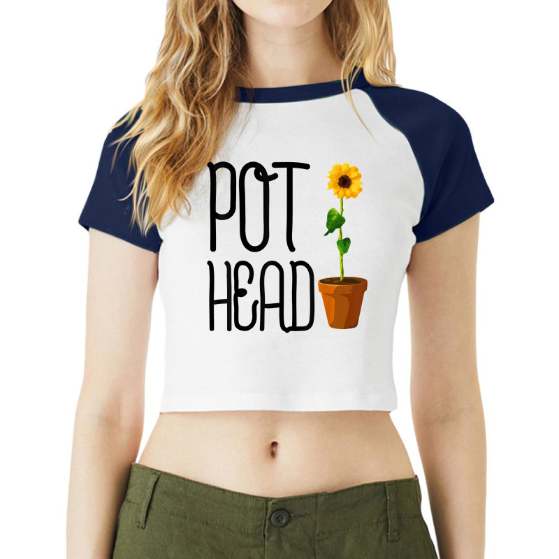 Funny Pot Head Master Gardener Cute Plant Lover T Shirt Gift Raglan Crop Top by corni3t6 | Artistshot