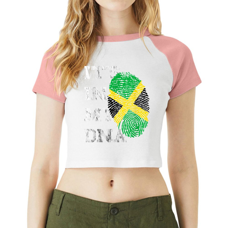 It's In My Dna Jamaica Genetic Jamaican Roots Jamaican Pride T Shirt Raglan Crop Top by valerietaverna | Artistshot