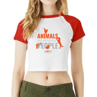 Aspca Animals Are My Kind Of People Long Sleeve Shirt Dark Raglan Crop Top | Artistshot