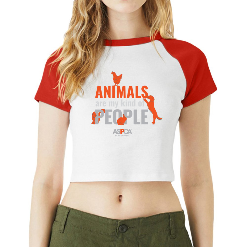 Aspca Animals Are My Kind Of People Long Sleeve Shirt Dark Raglan Crop Top by caroldian | Artistshot