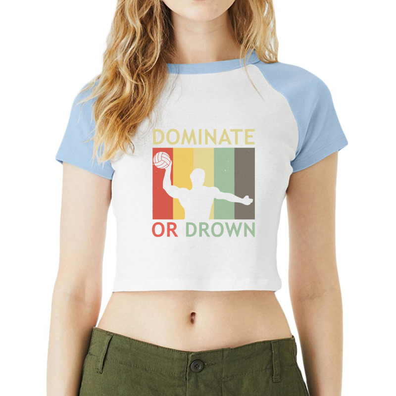 Retro Water Polo Player   Vintage Water Polo Pullover Hoodie Raglan Crop Top | Artistshot