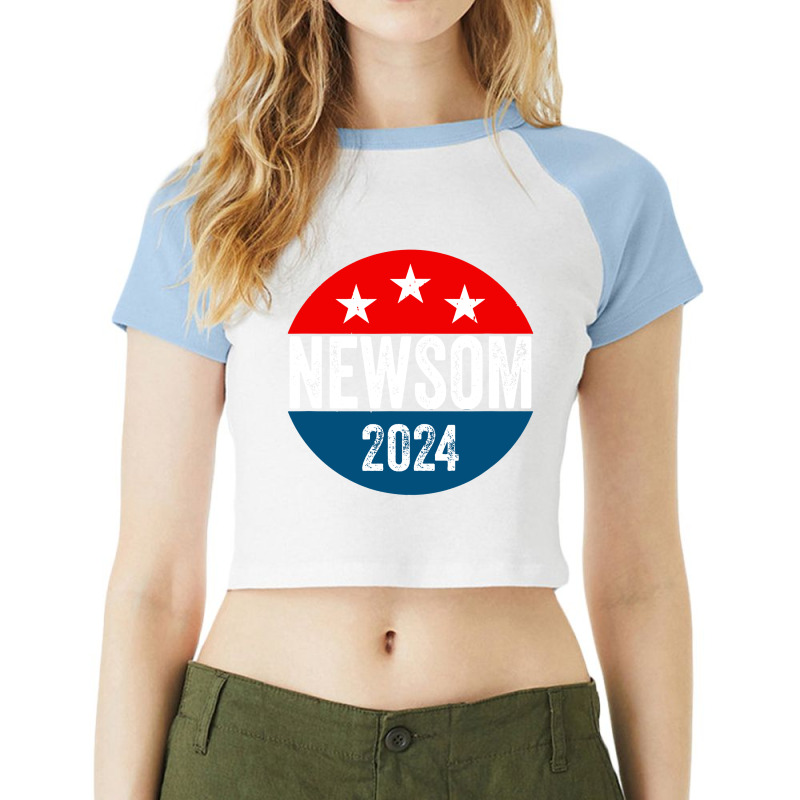 Gavin Newsom 2024 Presidential Raglan Crop Top by Palisade | Artistshot