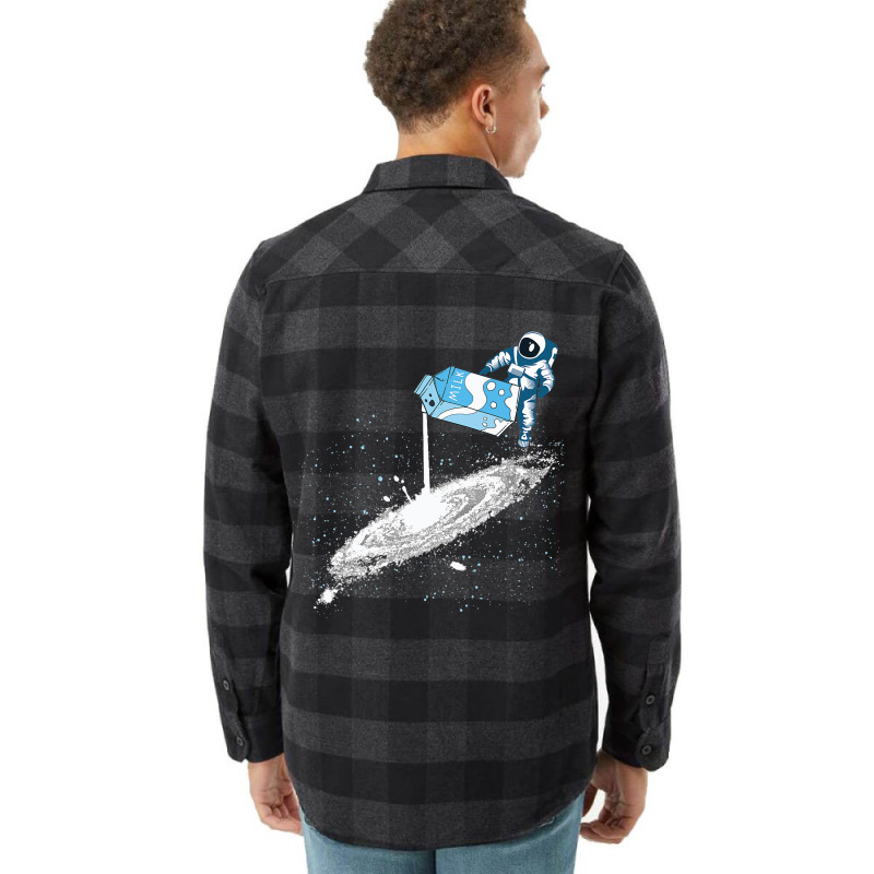 Astronaut Pouring The Milk Sky Light Milky Way Flannel Shirt by JanayVanbure | Artistshot