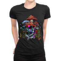 Astronaut Sitting Under Cottagecore Frog Aesthetic Ladies Fitted T-shirt | Artistshot