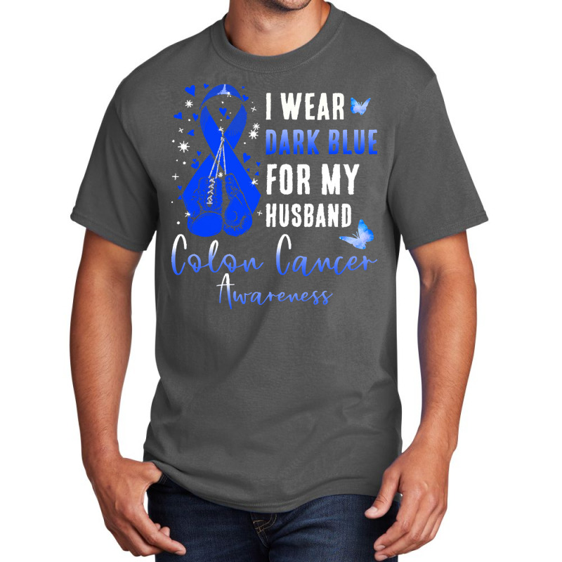 I Wear Dark Blue For My Husband T  Shirt I Wear Dark Blue For My Husba Basic T-shirt | Artistshot