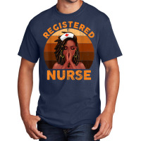 Retro Registered Nurse Black Girl Magic Black History Month T Shirt Basic T-shirt | Artistshot