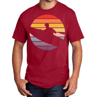 Canoe T  Shirt Canoeing Silhouette On A Distressed Retro Sunset Print Basic T-shirt | Artistshot