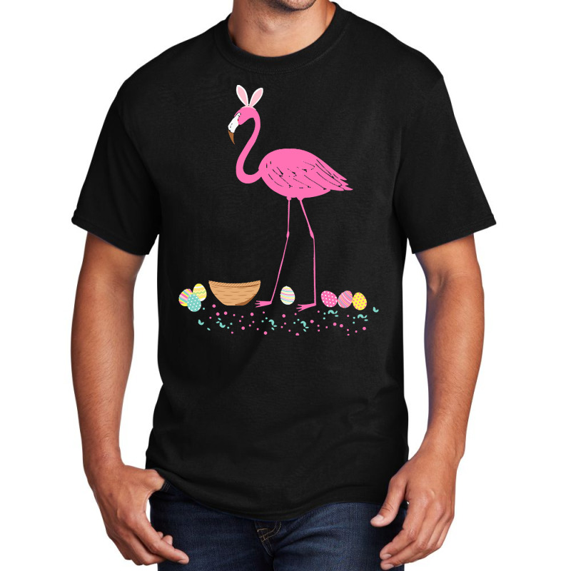 Pretty Easter Flamingo With Easter T  Shirt Easter Flamingo Easter Bun Basic T-shirt | Artistshot