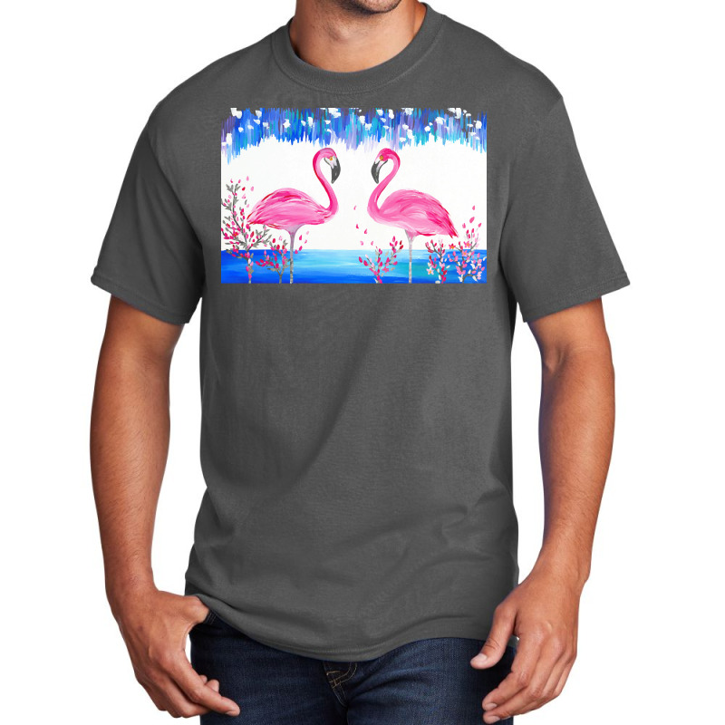 Flamingo T  Shirt Blue And Pink 4 T  Shirt Basic T-shirt | Artistshot