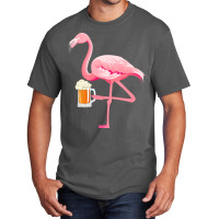 Flamingo T  Shirt Flamingo With Beer Funny T  Shirt Basic T-shirt | Artistshot