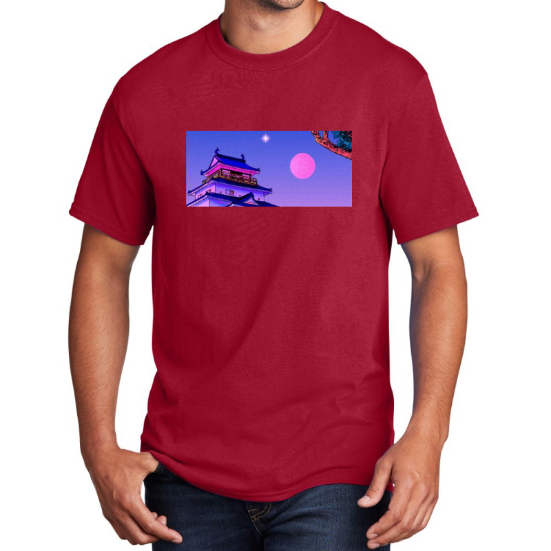 Japan Moon Aesthetic Design Basic T-shirt | Artistshot