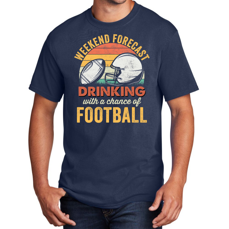 Football Funny Football Drinking Humor Retro Gameday Friday Nights 126 Basic T-shirt by offensejuggler | Artistshot