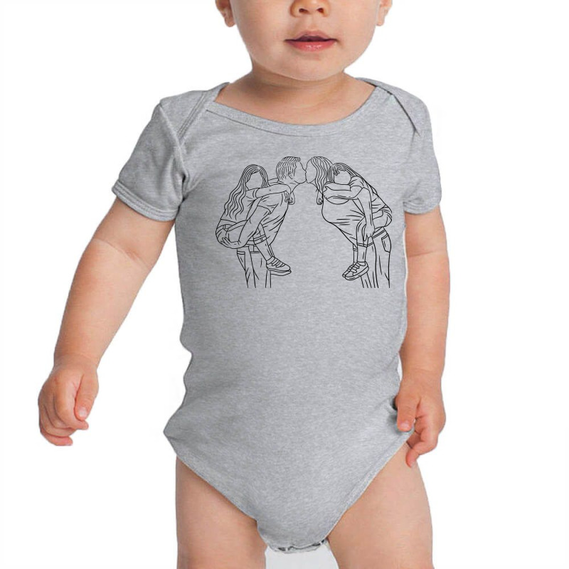 Kissing Family Line Baby Bodysuit | Artistshot