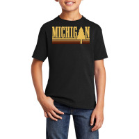 Michigan Vintage Tree State Pride Camping Hiking Michigan Pullover Hoo Basic Youth T-shirt | Artistshot