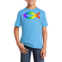 Ichthys Rainbow Christian Fish Symbol Homosexuality T Shirt Basic Youth T-shirt | Artistshot