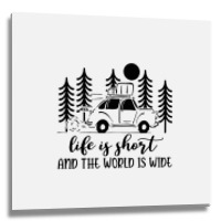 Life Is Short And The World Is Wide Vintage Campin Metal Print Square | Artistshot