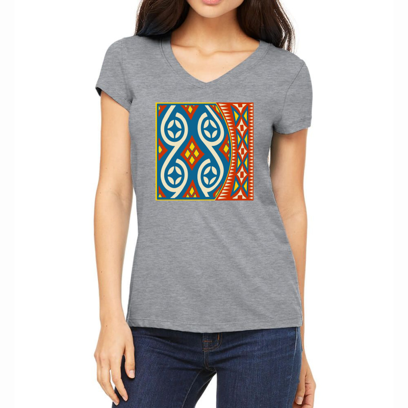 Retro Neo Toraja Motif Women's V-Neck T-Shirt by angitouch | Artistshot