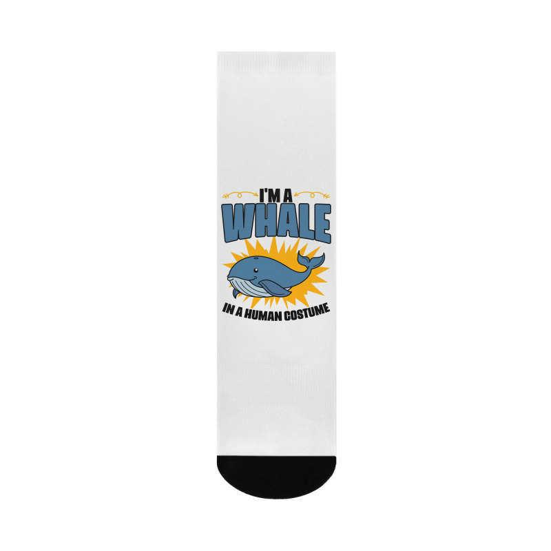 Im A Whale In A Human Costume Sea Life Marine Biol Crew Socks | Artistshot