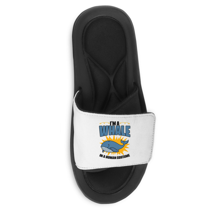 Im A Whale In A Human Costume Sea Life Marine Biol Slide Sandal | Artistshot