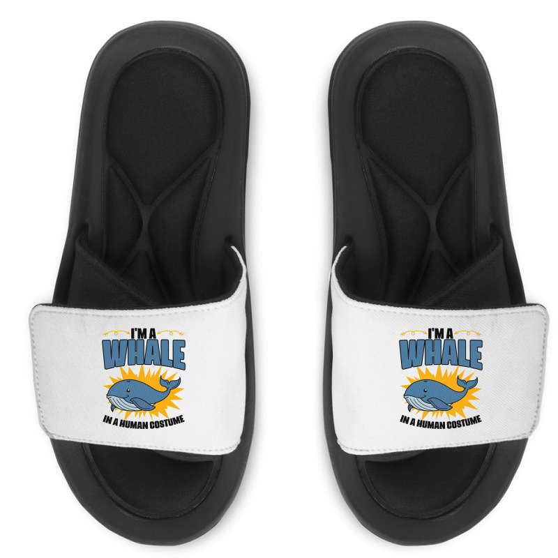 Im A Whale In A Human Costume Sea Life Marine Biol Slide Sandal | Artistshot