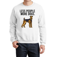 Less People More Dogs Airedale Terrier Funny Intro Crewneck Sweatshirt | Artistshot