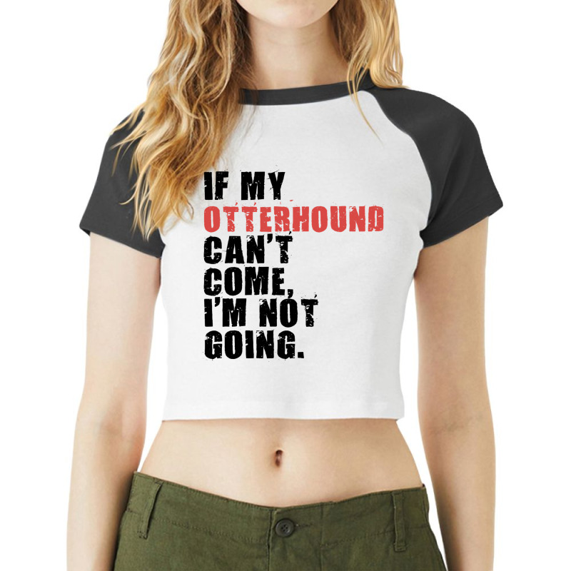 If My Otterhound Cant Come Im Not Going Adc081f Raglan Crop Top by CONSTANCECULCLAGER | Artistshot