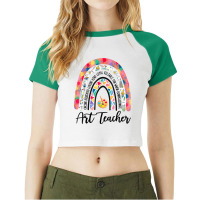 Art Teacher Boho Rainbow Caring Dedicated Loving Vintage T Shirt Raglan Crop Top | Artistshot