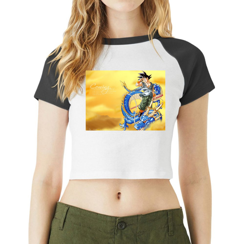 Blue Giant Dragon Raglan Crop Top by TobyShop | Artistshot