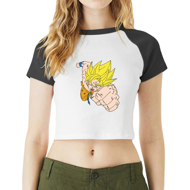 Son Goku Raglan Crop Top by qimanariski | Artistshot