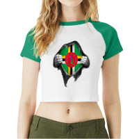 Dominica Flag T Shirt Dominican Roots Dna T Shirt Raglan Crop Top | Artistshot